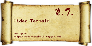 Mider Teobald névjegykártya
